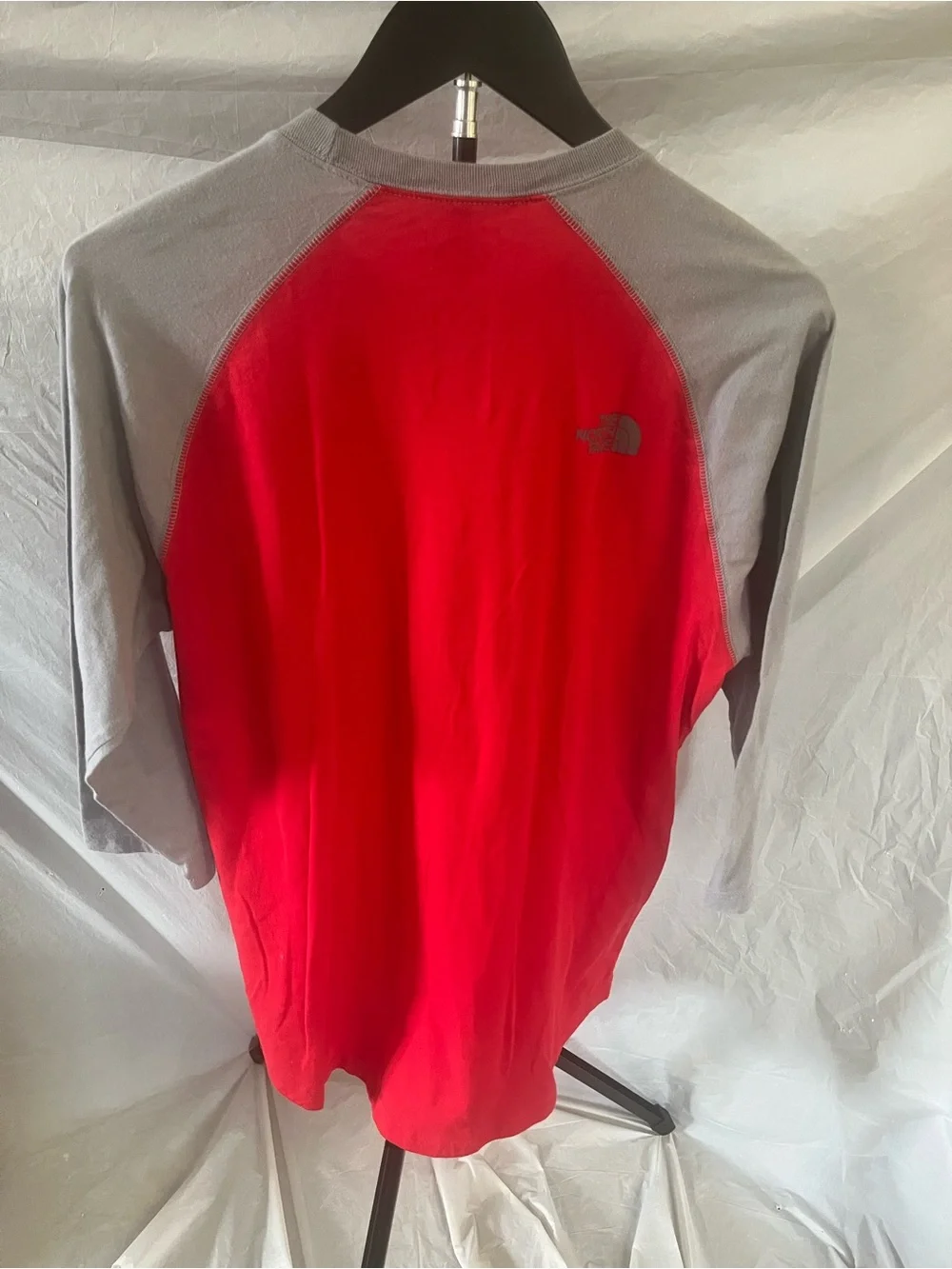The North Face Red & Gray Raglan Logo Long Sleeve Tee